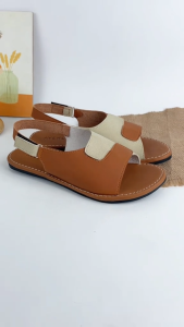 Sandal Tali Belakang Wanita Unik Kulit Sintetis Sol Karet Lentur Anti Licin Avenlee Meisara