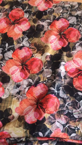 Vải Lụa Mặt Bóng In Hoa Khổ 1m4 - Dày Dặn Không Cần Lót Láng Bóng Rũ Mềm Mại