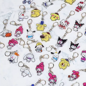 🔥chageey👍 Double-sided Acrylic Cartoon Sanrio Keychain Student Decoration Pendant Key Ring kuromi cinnamoroll keychain