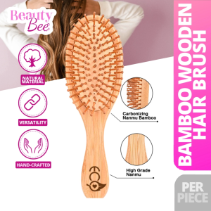 Beauty Bee PH: Eco-Friendly Bamboo Paddle Hair Brush for Smooth Frizz-Free Healthy Hair