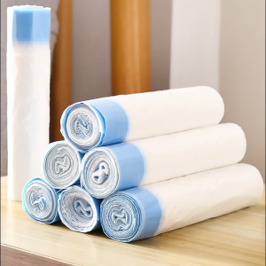 ถุงขยะพลาสติก（แบบหนาพิเศษ） ถุงขยะมีเชือก เหนียว ทนทาน  คุณภาพดี 45 ซม. X 45 ซม.