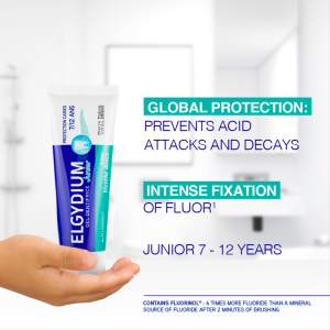 Elgydium JUNIOR MILD MINT Toothpaste 50ml X 6 (FREE Limited Edition Pouch) (Exp: Dec 2027)