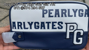 "túi đựng phụ kiện golf cầm tay PEARLYGA chất liệu da PU cao câp không thâm nước. không gây mồ hôi tay kích thước dài 25cm x 10 cm x 16 cm.