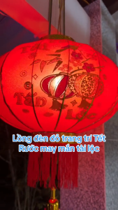 Đèn lồng nhung đỏ treo tết lễ hội dủ size 40cm 80 cm