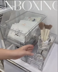 Simple Cosmetic Storage box Desktop Transparent Acrylic Dustproof Drawer Type Dresser Skin Care Products Organizer box