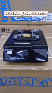 NEW KOMPOR GAS MIYAKO 1 TUNGKU KG201C - Bahan Teflon Hitam