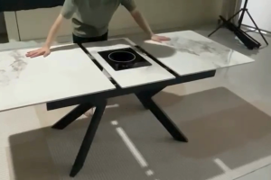 A24 Sintered Stone Dining Table With Built-in Electric Hob