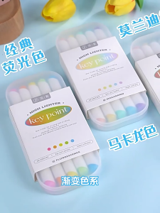 5 Colors Double Headed Highlighter Dual Tip Pastel Vintage Marker Fine & Chisel Tip Marker Pen Set Marker Pen Set for School Student Cute Office Supplies Stationer