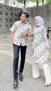 Dhanti Tunik Batik Wanita Seno Peach Couple Pasangan Katun
