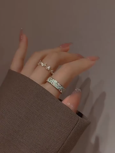 🔥IVY Butterfly Four Leaf Clover Ring Women Niche Design Adjustable Ring High-end Open Ring