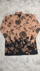 Galeri Batik Ardev - Harimurti Kemeja Batik Pria Lengan Panjang Slim Fit Atasan Batik Warna Mocca