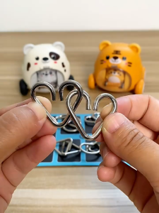Butebuy Trick Unlock Challenge Metal Puzzle 8 in 1 - BT02 - Silver