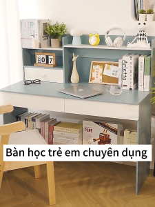 Rococo Bàn học trẻ em có ngăn kéo giá để sách 1m/1m2 MFC/MDF bàn làm việc gỗ hàng min đẹp Giá tốt