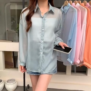 Sheii ราคาถูก เสื้อผู้หญิงแฟชั่น คอปก มีหลายสีให้เลือกโทนสีพาสเทล ใส่คลุมเสื้อด้านในสวยๆ ผ้าดีใส่สบาย ราคาจับต้องได้น้าาา