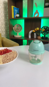 SAMONO Mini Chopper Portable Kapasitas 450ml Penggiling Bumbu MPASI SW-L6C- Garansi 1 Tahun