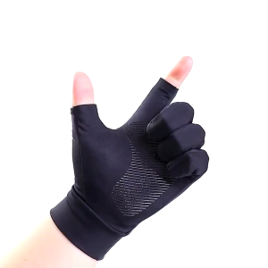 ถุงมือขี่รถจักรยานยนต์ผ้าไหมน้ำแข็งลื่นระบายอากาศตกปลาบาง fanghua Newboler หน้าจอสัมผัสถุงมือเต็มนิ้ว 1 คู่ (L)