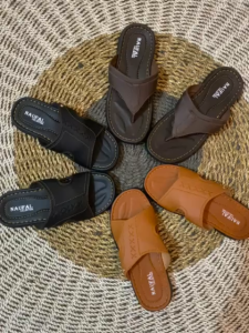 Sandal Kulit Casual Pria AR21 Jahitan Sol Terbaru