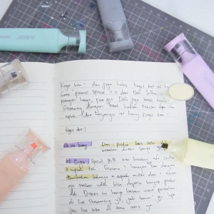 Deli Highlighter Set / Penanda Set Isi 6 Warna Pastel Desain Lucu S616