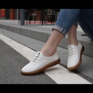 Panny Fashon Beige Oxfords Shoes For Women Leather Shoes Korean Fashion Slip On Ballet Flats Sneakers Plus Size 40 Comfort Casual Women Oxford Shoes