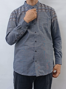 CHIGIN STORE Baju Koko Pria Kemeja Kemko Dewasa Remaja Sanghai Lengan Panjang Atasan Fashion Muslim