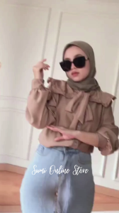 Cleo Shirt Atasan Blouse Korean Style ( Size S M L XL XXL XXXL 5L Jumbo )