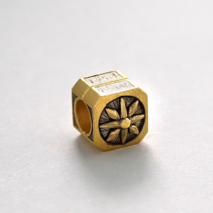 Chow Sang Sang 周生生 XL Charme Noir 999 Gold Charm - Helm 88686C for Men and Women (Bracelet Not Included)