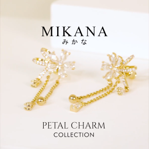 Mikana Petal Charm 14k Gold Plated Nana Pendant Necklace Accessories Jewelry For Women flower rhinestone box chain
