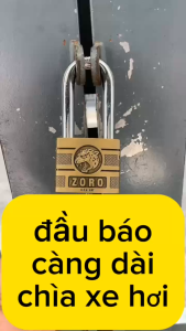 Ổ khóa càng dài ZORO đầu báo chìa kiếm xe hơi 6 phân cao cấp khóa bát cửa lớn dài thép chống gỉchống nước
