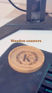 Ink and Style PH - Personalized Wooden Coaster Round shape souvenir giveaway mothers day Dinnerware coffee gift idea hot and cold aesthetic