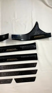 Ốp bậc cửa nẹp bước chân trong ngoài CARBON xe Fadil 2019- 2022 20232024 vân Cacbon cao cấp