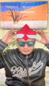 Topi Totopong Sunda Iket Merah Putih dengan Rambut Palsu Pria Dewasa/Iket Sunda/Blangkon Jawa Bali
