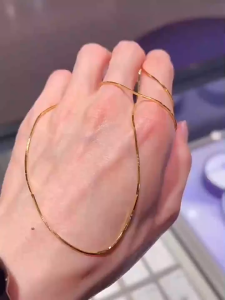 rantai emas 916 original 100% Original Gold 18k Saudi Necklace Snake Bone Chain Water Ripple Ripples Gold Song Chain Necklace for Women Choker Couple Necklace Gift Fashion Pendant Necklace