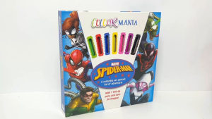 Marvel Spiderman Colouring Book Colourmania Gift Set with 7 Colour Pens (Hardcover) for Kids