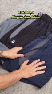 Celana Sport Running Pria Pendek Jogging Lari Gym Fitness Training Workout Olahraga Short Pants Polos Tahan Air