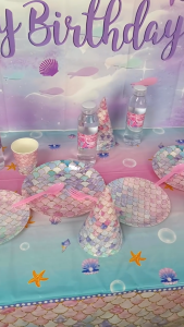 【Ready Stock】Mermaid Tableware Paper Cups Plates For Kids Girl Birthday Party Decorations