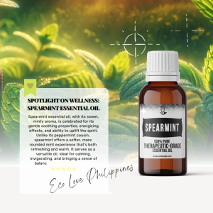 Eco Premium Spearmint Essential Oil 100% Pure Therapeutic Grade Steam Distilled Vegan Aromatherapy