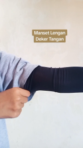 Manset Tangan Jersey Spandex Wanita Dekorasi Polos Handsock