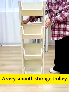 2/3/4/5 Layer Moving Rack Kitchen Storage Shelf Moving bookShelf Wall Cabinets Home Bedroom Bathroom Organizer Trolley