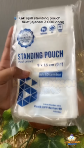 Isi 50 Pcs Plastik standing pouch 9x15 /plastik klip berdiri/plastik kemasan