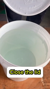 [USED] Tong Kosong 40L 40Kg Plastic Bucket/ Pail/ Drum/ Barrel/ Tong With Cover/ White