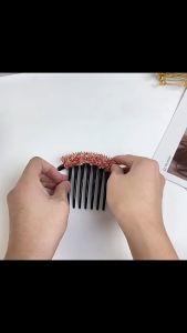 F4 Sirkam Sanggul Permata 10.3cm: Aksesoris Rambut Wanita Impor Rhinestone French Twist Comb CRP002