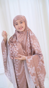 Mukena Anak 2in1 Silk Motif Printing Mewah