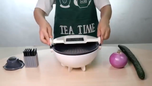 9 In 1 Home Multifunction Detachable Kitchen Easy Use Drain Basket Vegetable Cutter Set