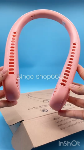 🔥พัดลมคล้องคอไร้สาย 🌞 ขนาดกระทัดรักพกพาสะดวก ปรับความเย็นได้ถึง 3 ระดับ แบตเตอรี่อยู่ได้นาน🔥