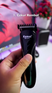 Alat Cukur Rambut Elektrik - Potong Pangkas Clipper Hair Kemei KM 1407 & 1419 Kumis Jenggot Listrik 1 Set