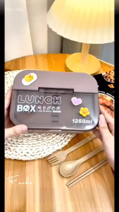 Japanese Style Plastic Microwave Oven Lunch Box Sealed Adult Student Office Workers With Tableware Lunch Box Minimalist