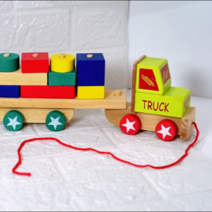 Mainan Edukasi Balok Kayu Balok Truk Kontainer / Puzzle Anak Balok Susun Untuk Anak