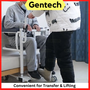 4 in 1 Hydraulic Lite Transfer Chair Elderly Toilet Multi Functional Commode Transfer Wheelchair Chair For Disabled