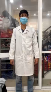 Áo Blouse Trắng Tay Dài Cao Cấp Áo Blouse bác sĩ dược sĩ phòng thí nghiệm ngắn tay nam nữ
