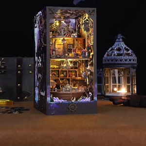 Booknook Aden SL16 with Sensor Light 3D Wooden Puzzle Book Nook Miniature Dollhouse Bookend